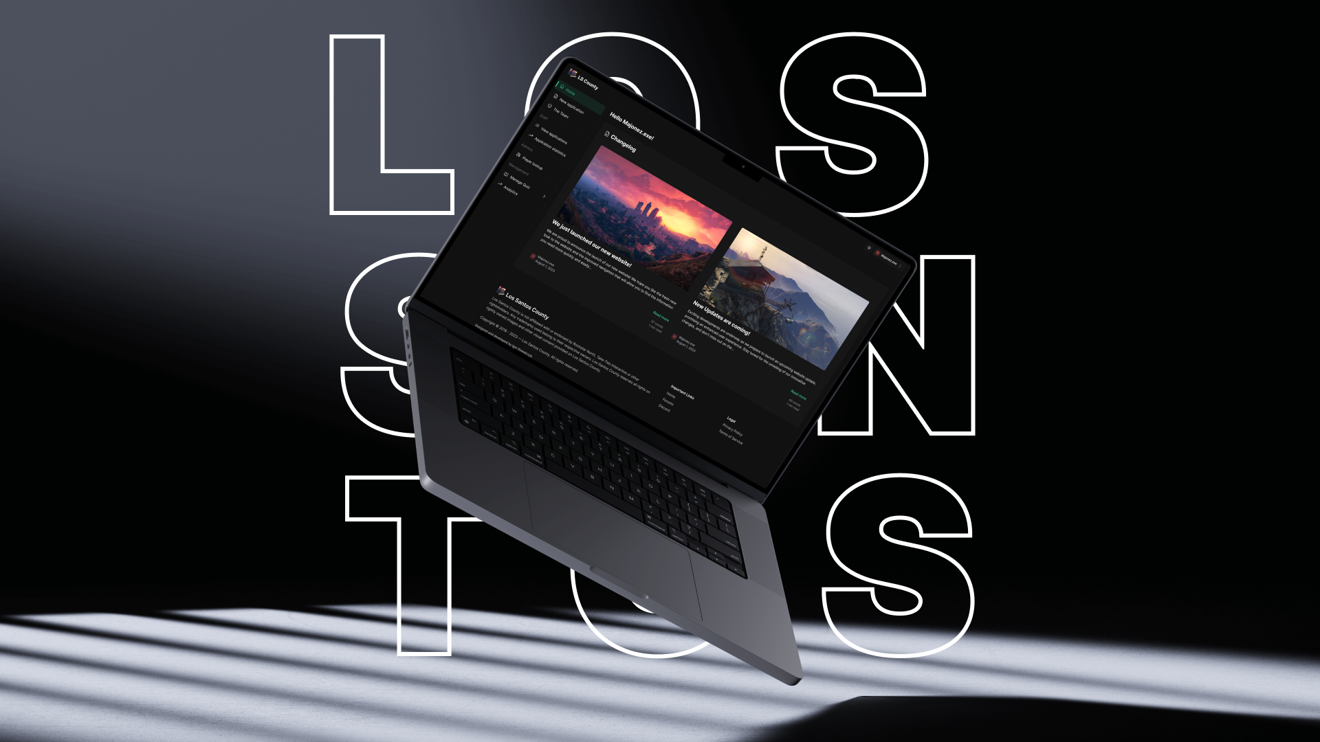 Los Santos County main page MacBook Pro mockup