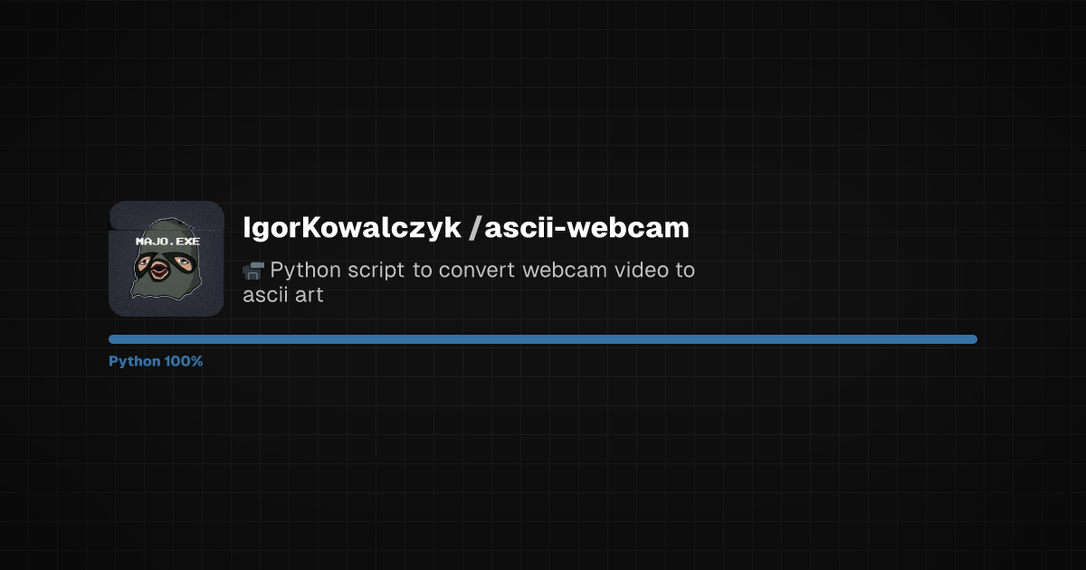 Preview of ascii-webcam